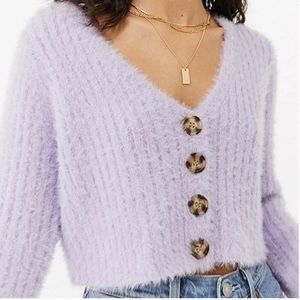 Urban Outfitters Fuzzy Cropped Cardigan